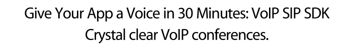 Give Your App a Voice in 30 Minutes: VoIP SIP SDK. Crystal clear VoIP conferences.